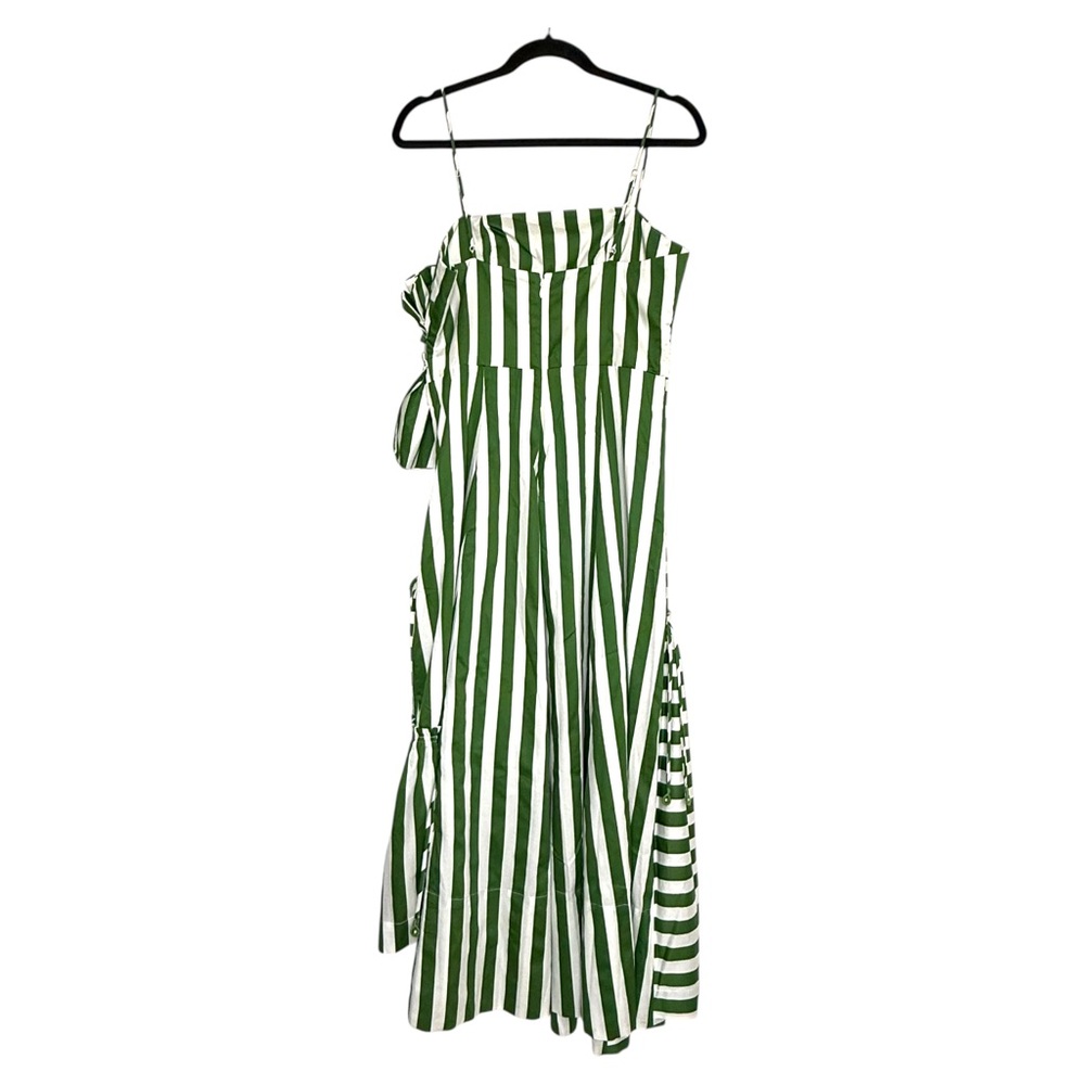 FARM Rio Tropical Flight Stripes Midi Dress, Green/White, NWT 🇧🇷 - Picture 9 of 16